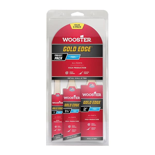 1 in. Thin Angle, 1-1/2 in. Angle, 2 in. Flat Polyester Brush Set