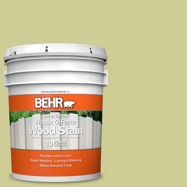 BEHR 5 gal. #400D-4 Corn Husk Green Solid Color House and Fence Exterior Wood Stain