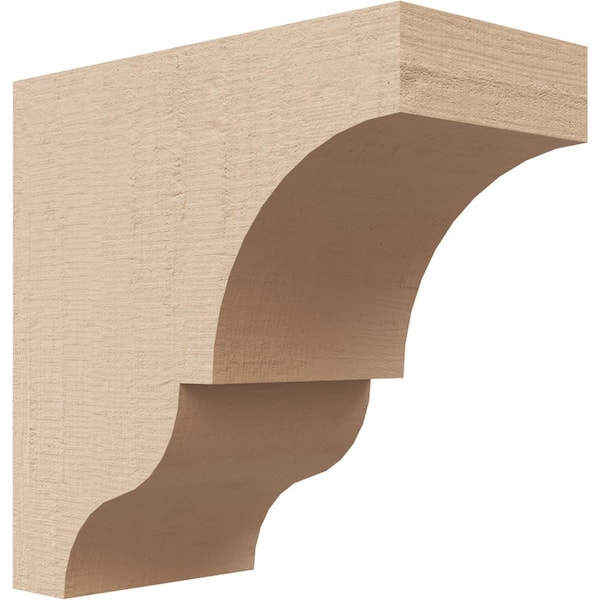 Ekena Millwork 2 in. x 4 in. x 4 in. Series 1 Classic Asheboro Rough Cedar Woodgrain Timberthane Polyurethane Corbel, Primed Tan