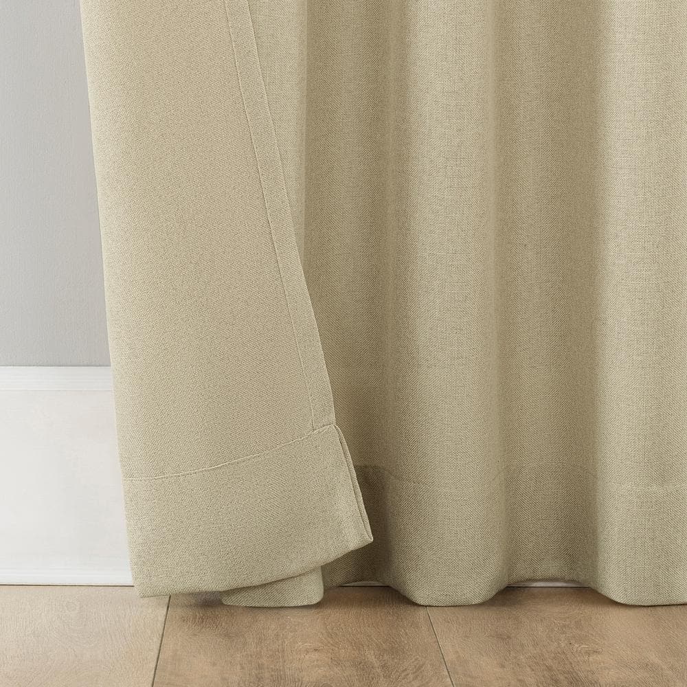 Taupe Polyester Light-Filtering Tab Top Curtain Panel 40"x84"