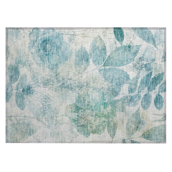 Chantille Machine Washable Indoor/Outdoor Abstract ACN2890 Teal 2 ft. x 3 ft. Accent Rug