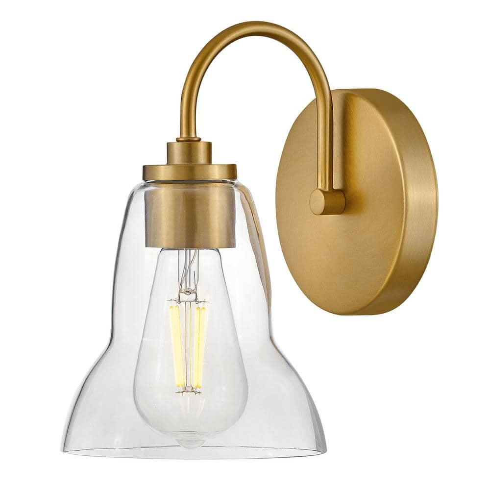 LARK Vera 6.0 in. 1-Light Lacquered Brass Vanity Light 85560LCB - The ...