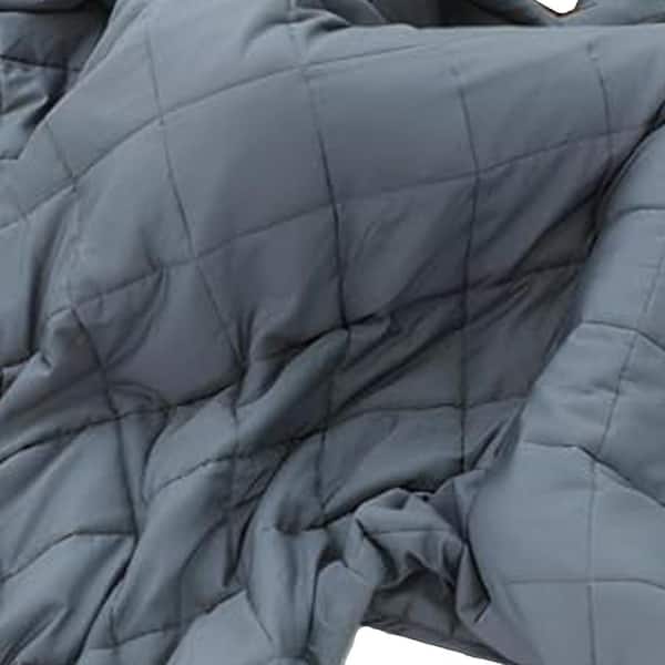 Dark Gray 48x72 15lbs Cooling Breathable Heavy Weighted Blanket with Glass Beads Microfiber