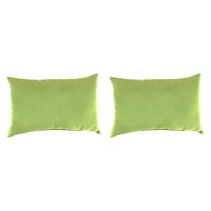 18 in. L x 12 in. W x 4 in. T McHusk Leaf Outdoor Lumbar Throw Pillow (2-Pack)