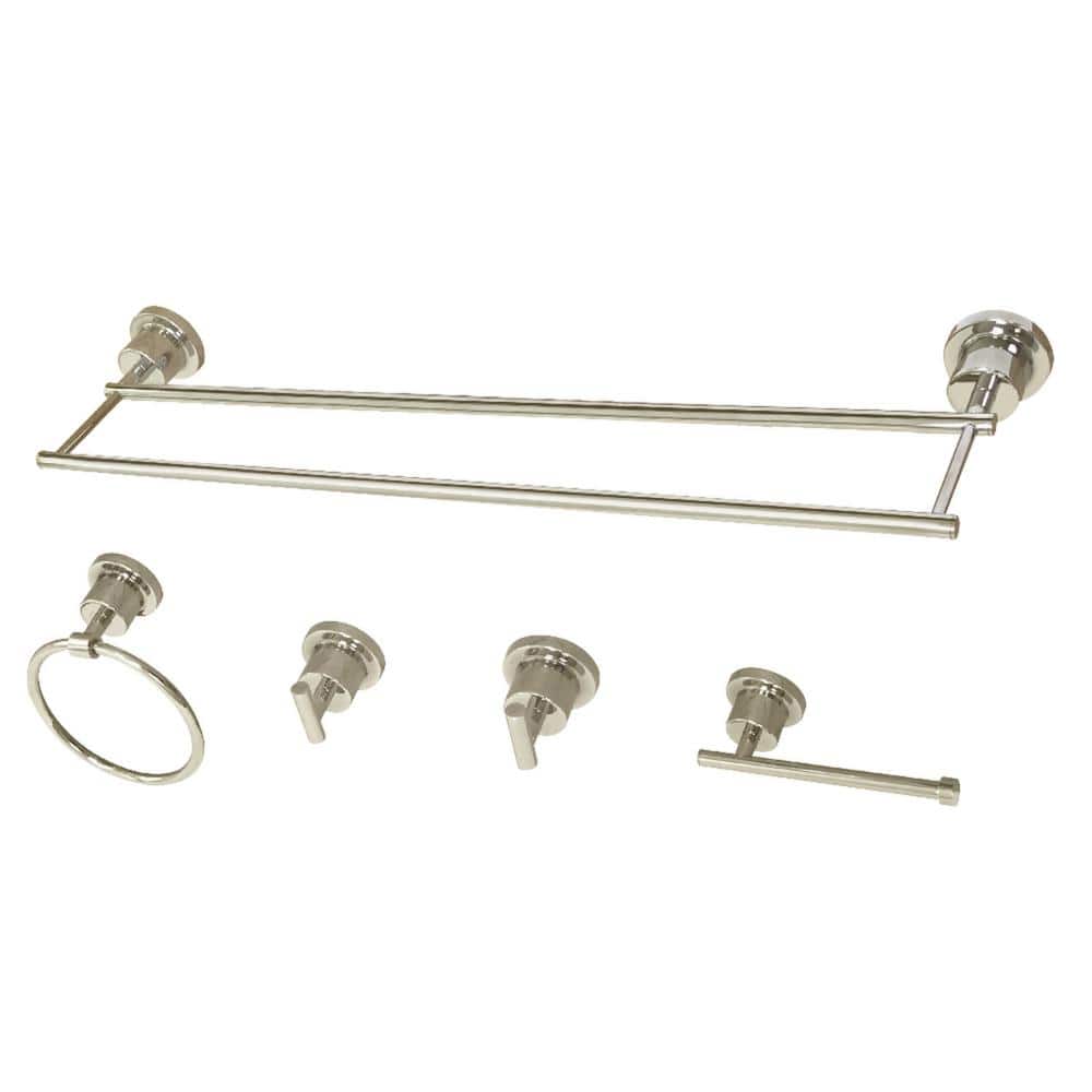 Kingston Brass Modern 5Piece Bath Hardware Set in Polished Nickel