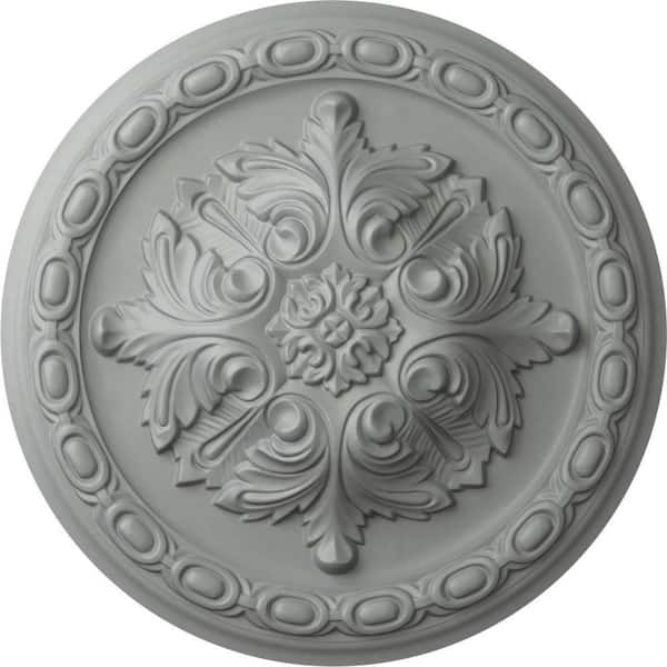 Ekena Millwork 11-3/8" x 2" Acanthus Urethane Ceiling Medallion, Primed White