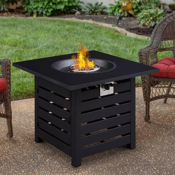 50,000 BTU Gas Fire Pit Table – 52 Inch Outdoor Propane Firepit With Auto Ignition & Waterproof Cover