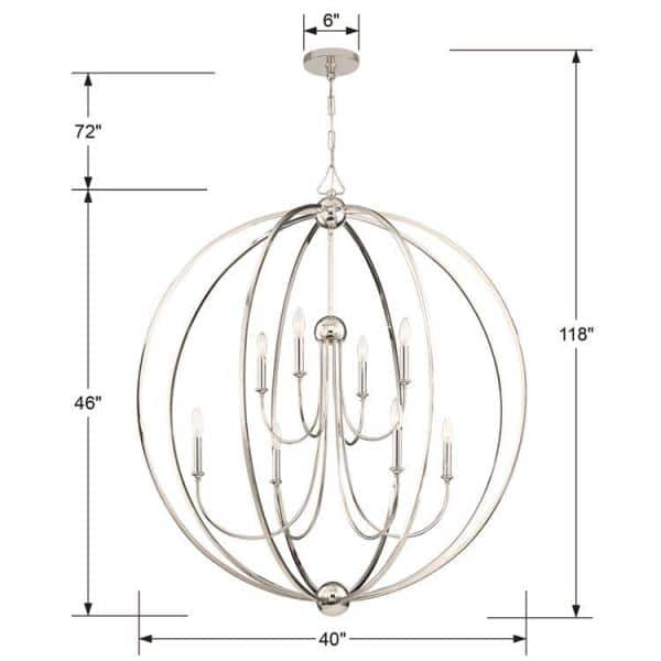 Sylvan Elegance 8-Light Polished Nickel & Crystal Chandelier