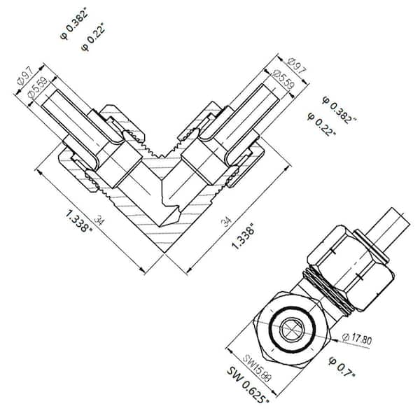 3/8 in. OD Compression 90-Degree Brass Elbow Fitting
