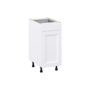 Mancos Bright White Shaker Assembled Base Kitchen Cabinet With a Pull Out (15 in. W x 34.5 in. H x 24 in. D)