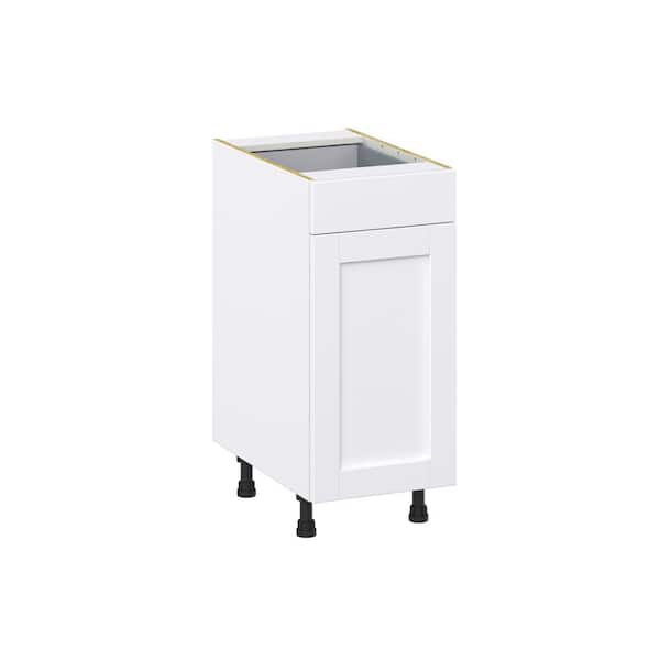 Milton 15 in. W x 24 in. D x 34.5 in. H Assembled Shaker Trash Can Kitchen Cabinet in Bright White