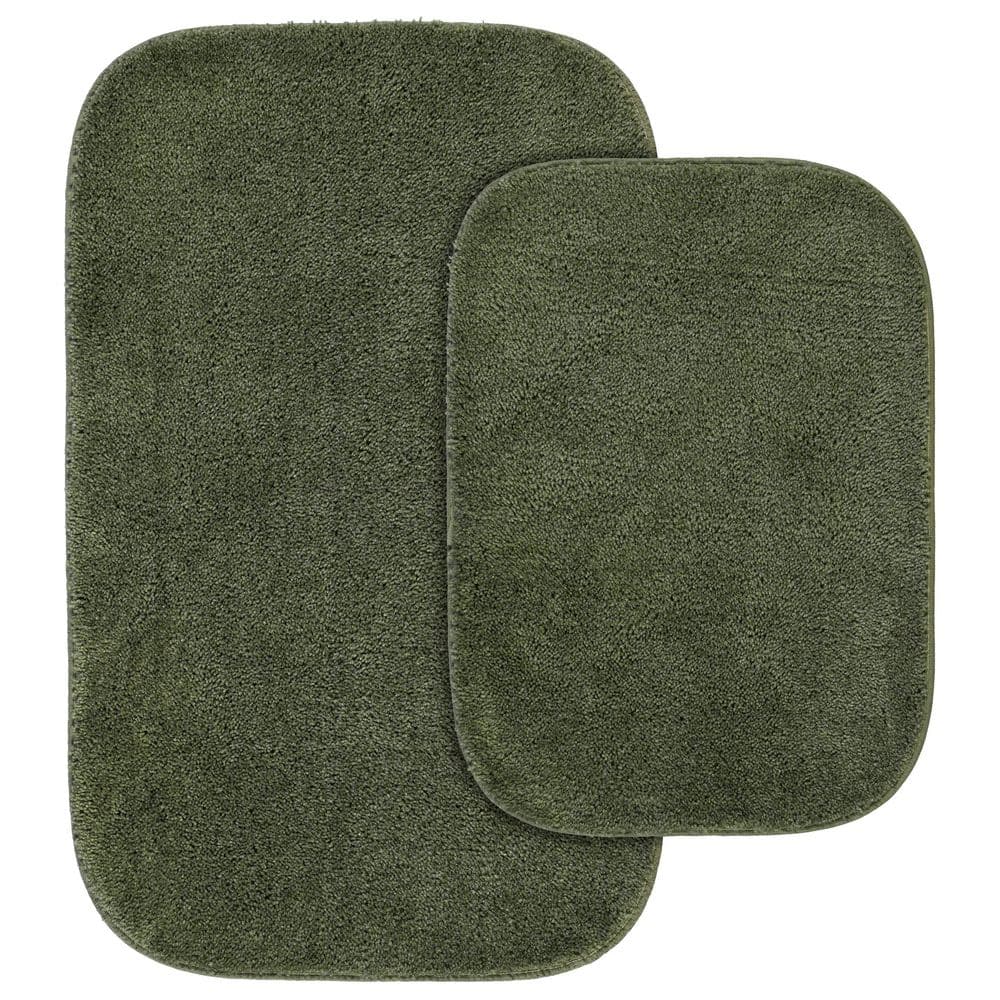 Deep Fern Traditional Nylon 2-Piece Bath Rug Set
