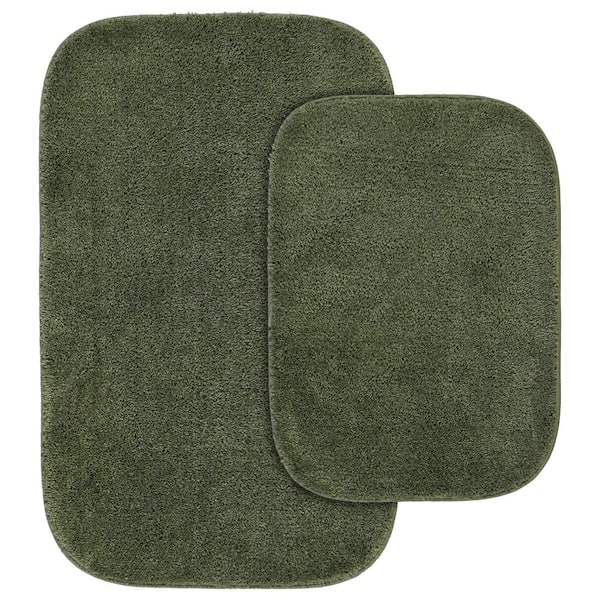 Garland Rug Traditional Deep Fern 21 in. x 34 in. Washable Bathroom 2 -Piece Rug Set