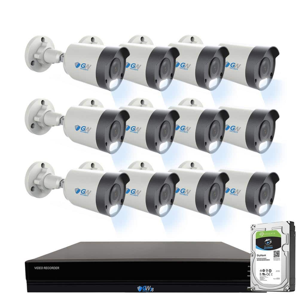 GW Security 16Channel 8MP 4TB NVR Smart Security Camera System with 12