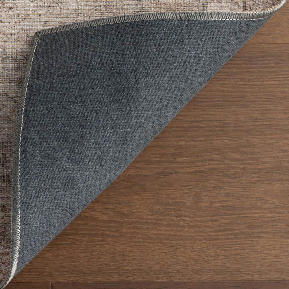 Delphi Dark Beige Rectangular Synthetic Area Rug, 6' 7" x 9'