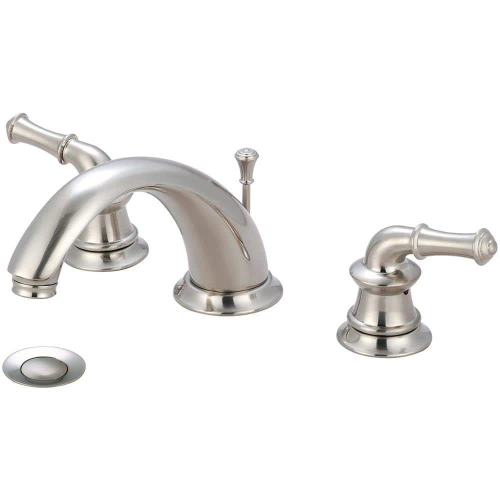Pioneer Faucets Del Mar 8 in. Widespread 2-Handle Bathroom Faucet with Drain in Brushed Nickel -  3DM200-BN