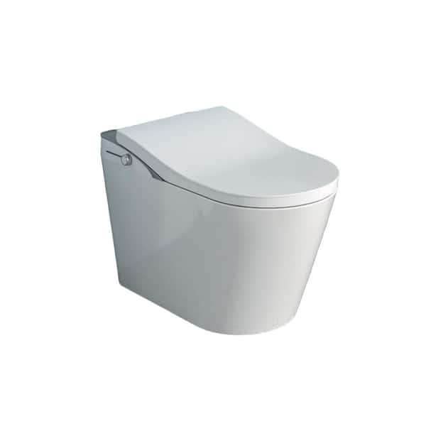 1.28 GPF Single-flush Elongated Smart Toilet with Heated Bidet Seat, Auto Open and Close, Auto Flush, LED Display, White