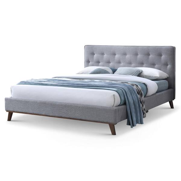 Ashcroft Furniture Co Adriano Light Gray Solid Wood Frame