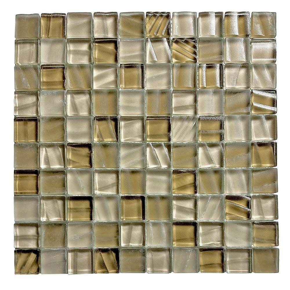 New Era Cream Beige 12 in. x 12 in. Square Glossy Glass Mosaic Wall and Pool Tile (12 sq. ft./Case) price history on PriceWatchPro