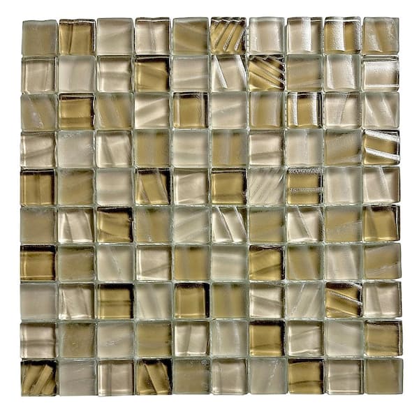 ABOLOS Atmosphere Iridescent Orange 12 in. x 12 in. Brick Mosaic Glossy Recycled Glass Wall and Pool Tile (10 sq. ft./Case)