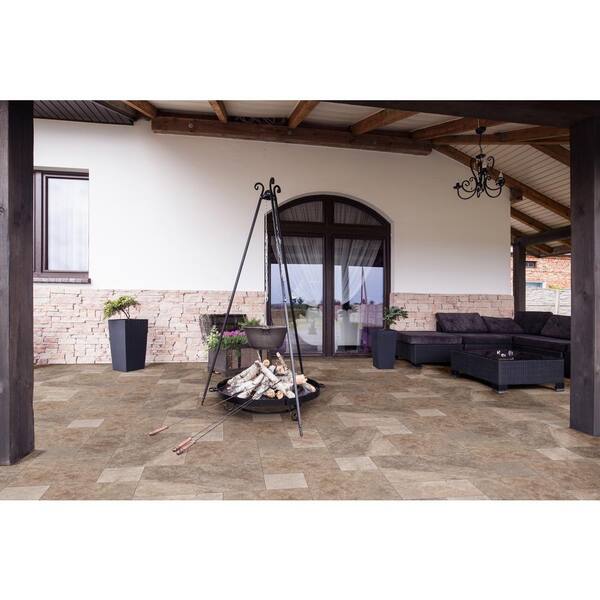 MSI Mediterranean Walnut 10 Piece Tumbled Travertine Paver Tile Kit (10 Kits / 160 sq. ft. / Pallet)