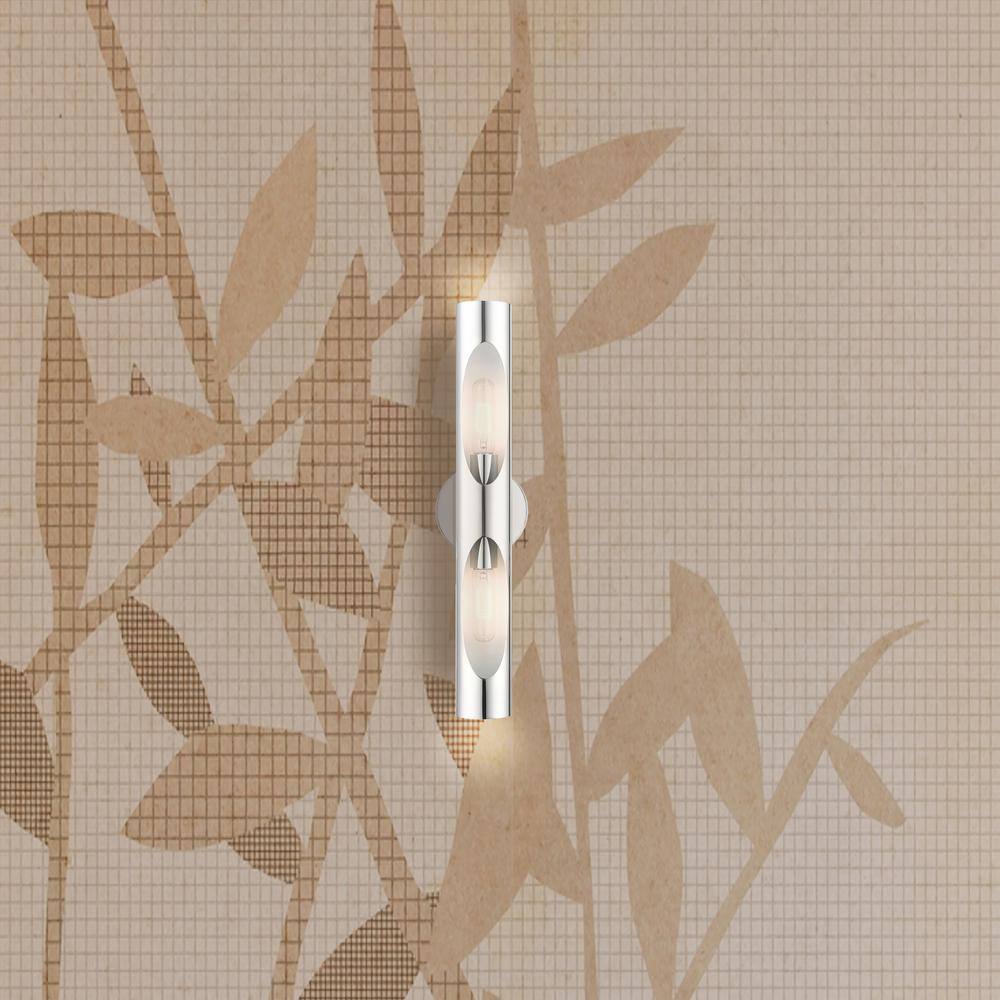 Novato Polished Chrome Dimmable 2-Light ADA Wall Sconce