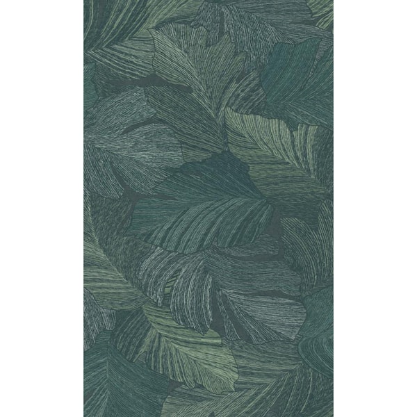 Walls Republic Green Charming Leaves Tropical All Over Printed Non Woven Non-Pasted Textured Wallpaper 57 Sq. Ft.