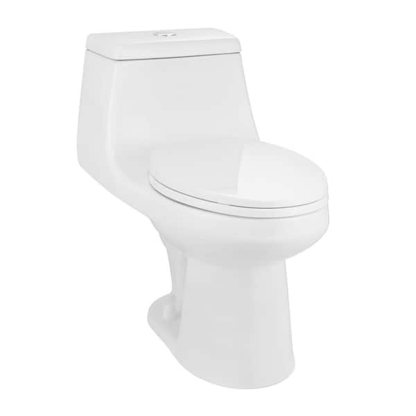 McClure 12 inch Rough In One-Piece 1.1 GPF/1.6 GPF Dual Flush Elongated Toilet in White Seat Included