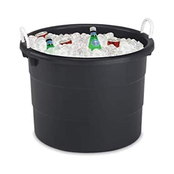 Storage Tub: 21 1/2 in Outside Wd, 16 1/2 in Outside Ht, 18.0 gal Capacity,  Navy, Polypropylene