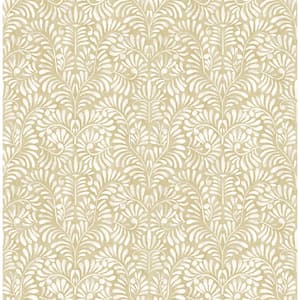 Elma Honey Yellow Fiddlehead Textured Paper Non-Pasted Wallpaper