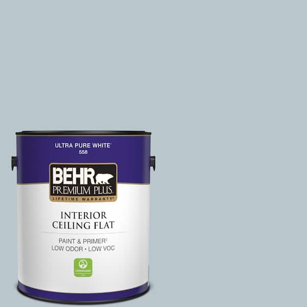 BEHR PREMIUM PLUS 1 gal. #N480-2 Flowing Breeze Ceiling Flat Interior Paint