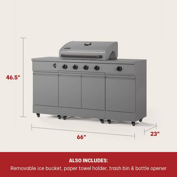 TYTUS Fresno 5-Burner LP/NG Convertible Grill in Gunmetal TDT-021