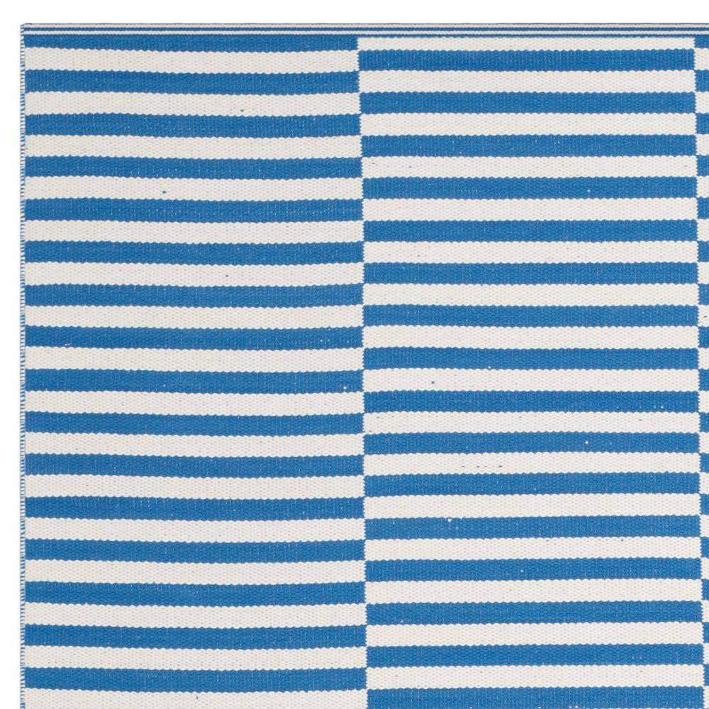 Montauk Blue and Ivory Handwoven Cotton Area Rug 8' x 10'