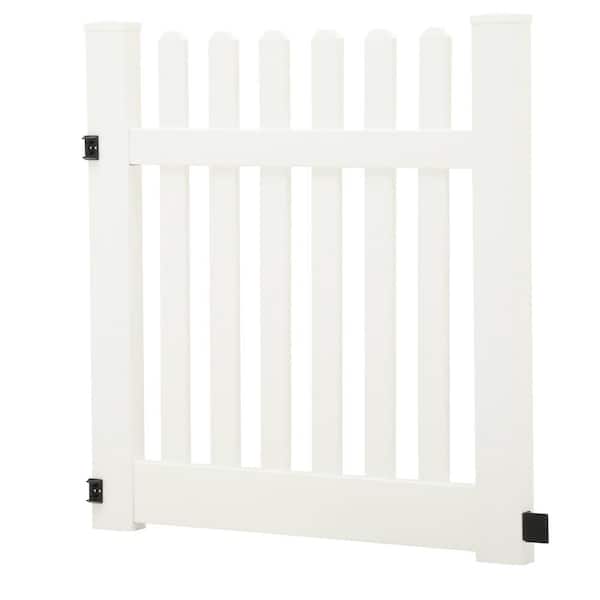 Barrette Outdoor Living Kettle Straight 4 ft. W x 4 ft. H White Vinyl Un-Assembled Fence Gate