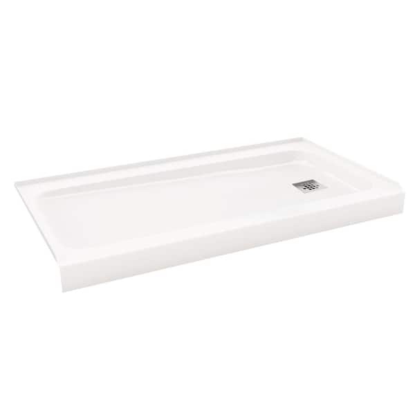 ShowerCast 60 in. L x 30 in. W x 78 in. H 4-Piece Alcove Shower Kit w/ NexTile Shower Wall and RH Drain and Shower Pan