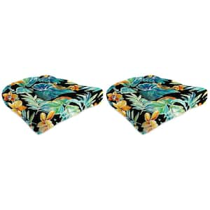 18 in. L x 18 in. W x 4 in. T Outdoor Square Wicker Seat Cushion in Beachcrest Caviar (2-Pack)