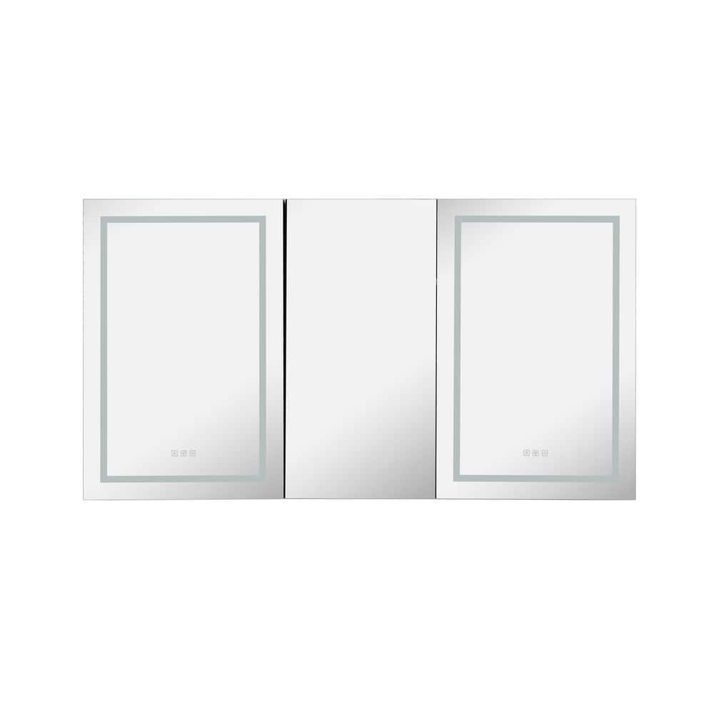 66 in. W x 36 in. H Large Rectangular Matt Black Recessed/Surface Mount Med