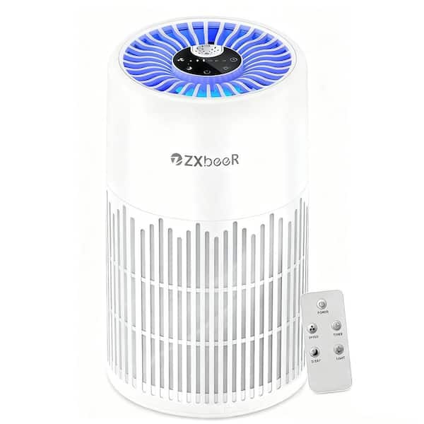 250 sq ft H13 HEPA Air Purifier with Remote, Night Light, Timer, Sleep Mode; Quiet Living Room (White)