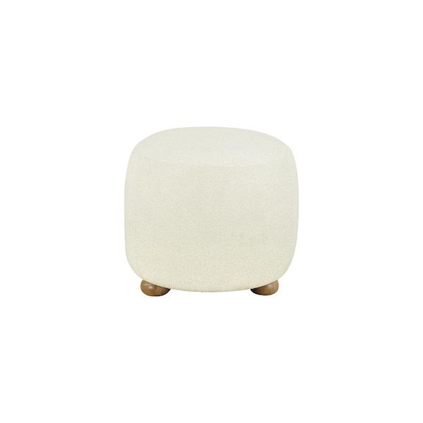 Jennifer Taylor Bridge Ivory White Polyester and Acrylic Blend Boucle  Arched Small Footstool Ottoman 84490-MBW-MY - The Home Depot