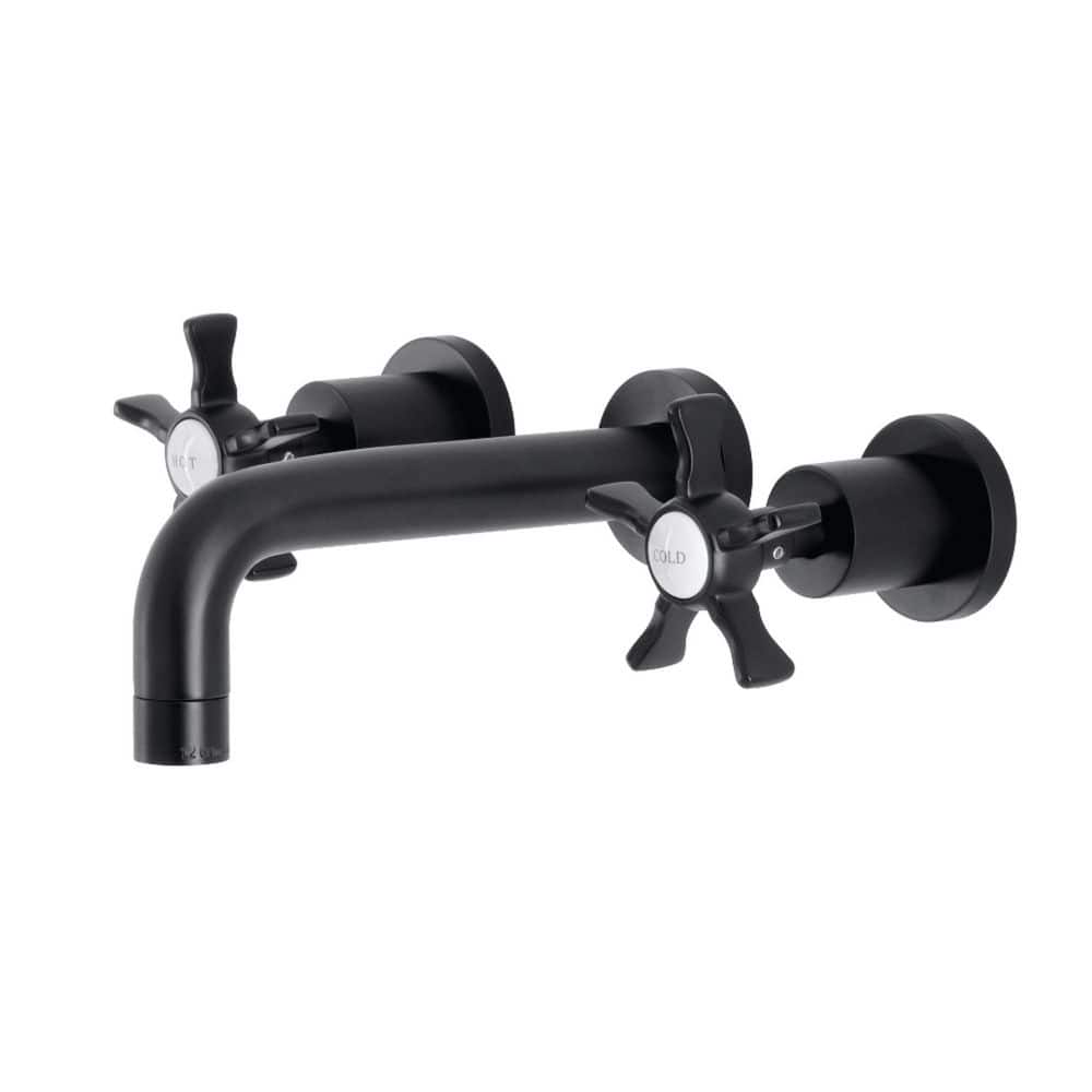 Hamilton Double Handle Wall Mount Bathroom Faucet in Matte Black price history on PriceWatchPro
