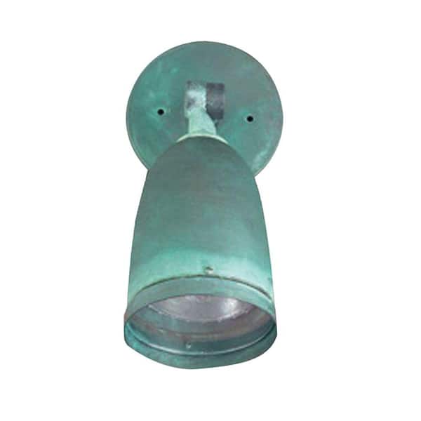 Illumine 11 in. 1-Light Distressed Brass Outdoor Lantern