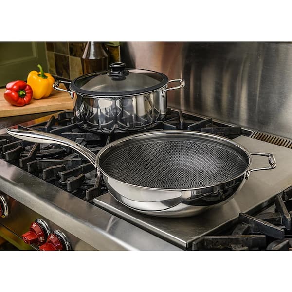 10 HexClad Hybrid Pan  Stainless steel pans, Electric cooktop, Stainless  steel cookware