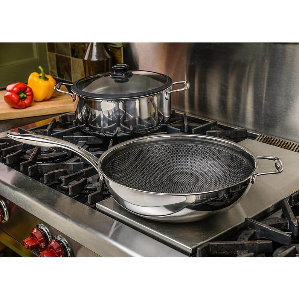 12.5-Inch Stainless Steel Quick Release Wok with Helper Handle