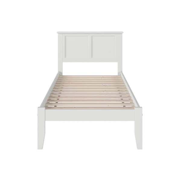 Madison White Twin XL Platform Bed with Open Foot Board