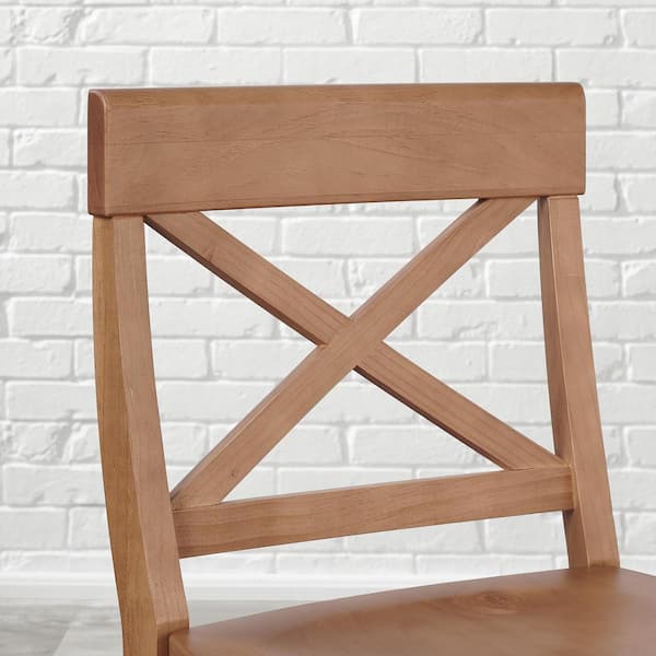 Cedarville Patina Oak Finish Dining Chair with Cross Back (Set of 2) (19.42 in. W x 31.98 in. H)