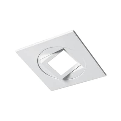 DQR4MA Series 4 in. Square Selectable White Integrated LED Recessed Gimbal/Eyeball Trim