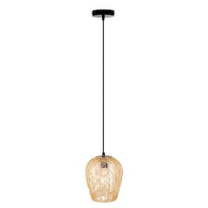 Serenity 40-Watt 1-Light Gold Shaded Pendant Light with Gold Bell Shade