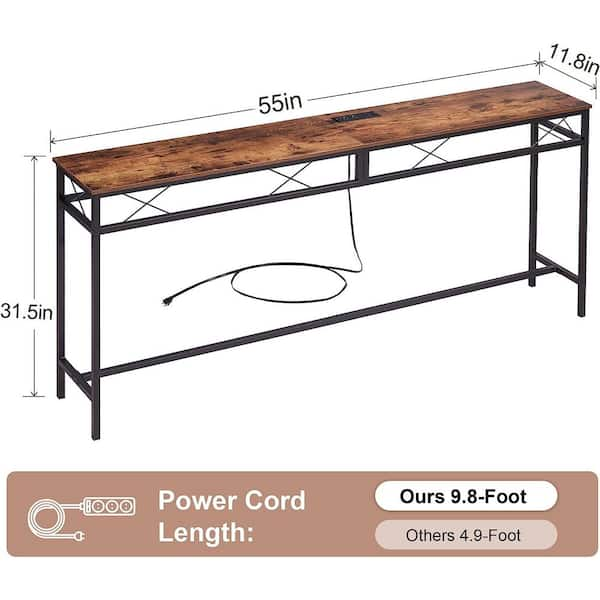 HOOBRO Console Table 47.2 Narrow Skinny Table Industrial Entryway