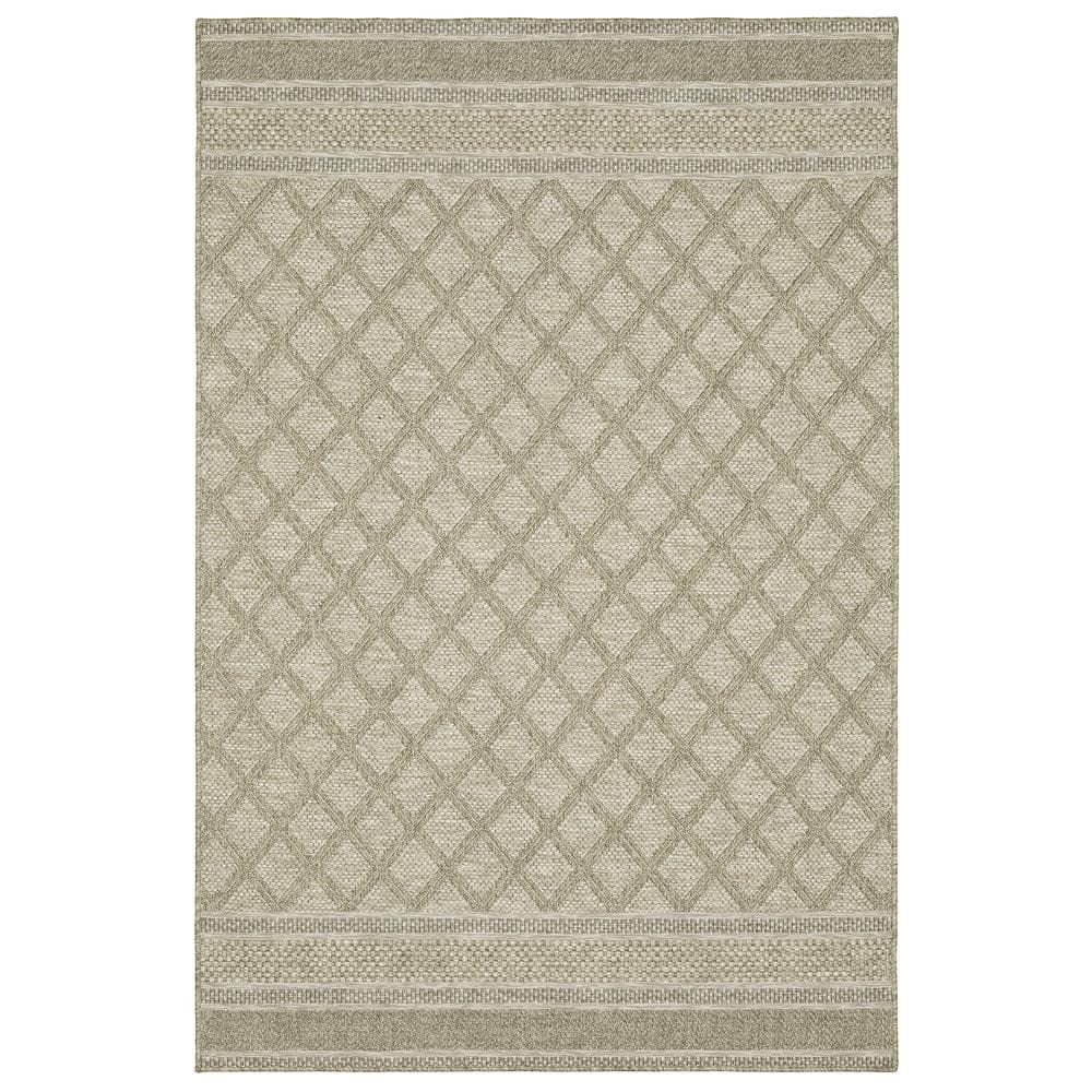 Thrasher Beige 8 ft. x 10 ft. Geometric Lattice Polypropylene Indoor/Outdoor Area Rug price history on PriceWatchPro