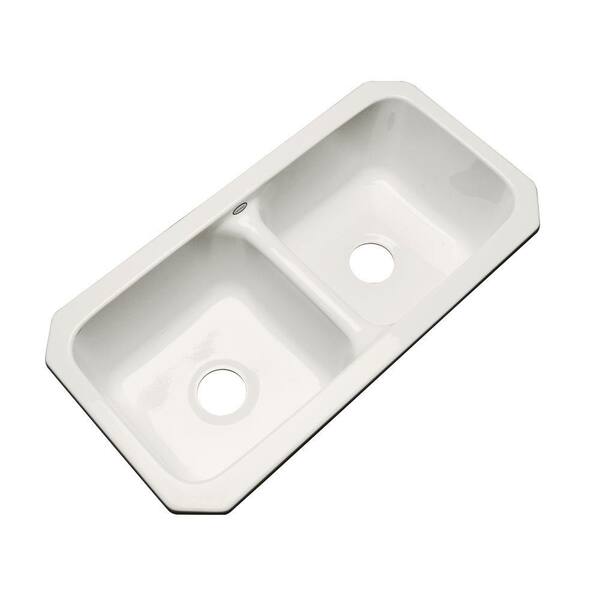 Thermocast Brighton Undermount Acrylic 33 in. 0-Hole Double Bowl Kitchen Sink in Biscuit